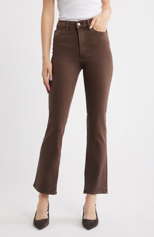 ディーエル 1961 レディース ボトムス デニムパンツ ジーンズ DL1961 Halle Straight High Rise Instasculpt Jeans BROWNSTONE