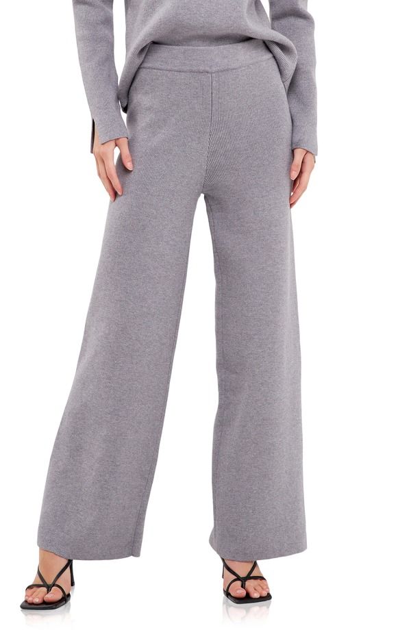 イングリッシュファクトリー レディース ボトムス カジュアルパンツ ワイドレッグ ニット English Factory Wide Leg Knit Pants GREY グレー 15,525円