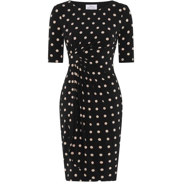 ジーナバッコーニ レディース トップス シャツ ラップワンピース ジャージー Gina Bacconi Harper Jersey Wrap Dress Black Beige ブラック