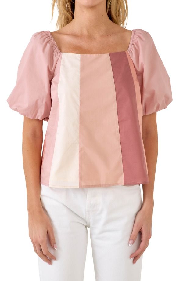 イングリッシュファクトリー レディース トップス シャツ カラーブロック English Factory Puff Sleeve Colorblock Top MULTI マルチカラー