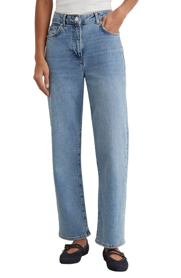 レイス レディース ボトムス デニムパンツ ストレート プチ ジーンズ Reisselin Straight Leg Jeans Petite LIGHT BLUE ブルー