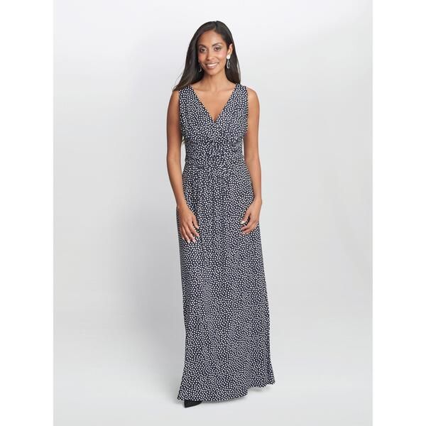 ジーナバッコーニ レディース トップス ワンピース ジャージー マキシ Gina Bacconi Omie Jersey Maxi Dress Navy White ホワイト