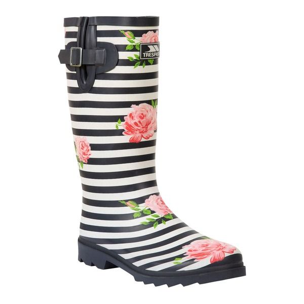 トレスパス レディース シューズ ブーツ・レインブーツ フラワー柄 フラワー Trespass Elena Floral Galoshes Women Navy and White and Pink 16,316円
