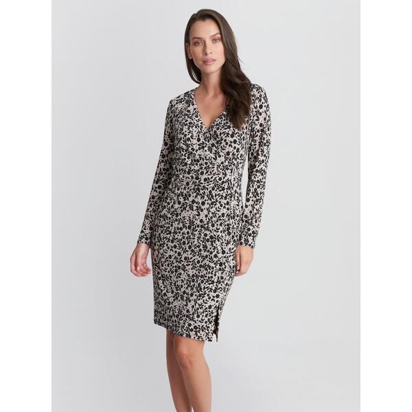 ジーナバッコーニ レディース トップス ワンピース Gina Bacconi Florentina Wrap Dress Black Beige ブラック