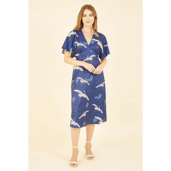 ユミキム レディース トップス ワンピース プリント ミディ Yumi Navy Crane Print Kimono Midi Dress Navy ネイビー 17,610円
