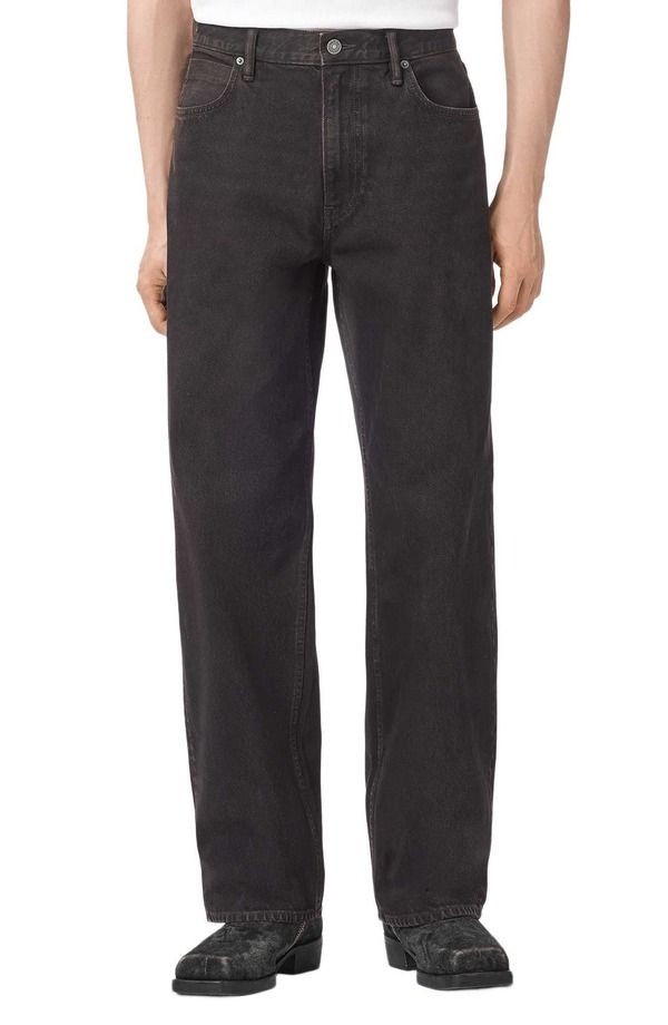 オールセインツ メンズ ボトムス カジュアルパンツ ジーンズ AllSaints Mullen Relaxed Leg Jeans OVERDYED BROWN ブラウン