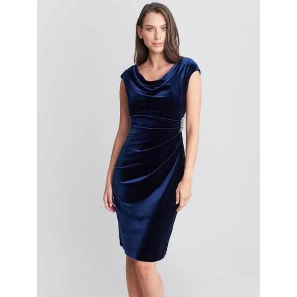 ジーナバッコーニ レディース トップス ワンピース ベルベット Gina Bacconi Jeanie Velvet Cowl Neck Dress Imperial