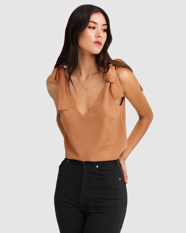 ベルアンドブルーム レディース トップス シャツ Vネック Belle Bloom Feel For You VNeck Top Camel キャメル