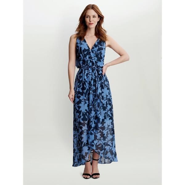 ジーナバッコーニ レディース トップス ワンピース プリント ノースリーブ Gina Bacconi Alaura Long Printed Sleeveless Dress Navy Multi ネ