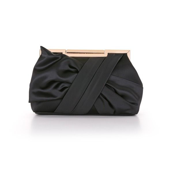 バッジェリーミシュカ レディース バッグ サテン BADGLEY MISCHKA Visvien Satin Tie Pouch Clutch Black ブラック