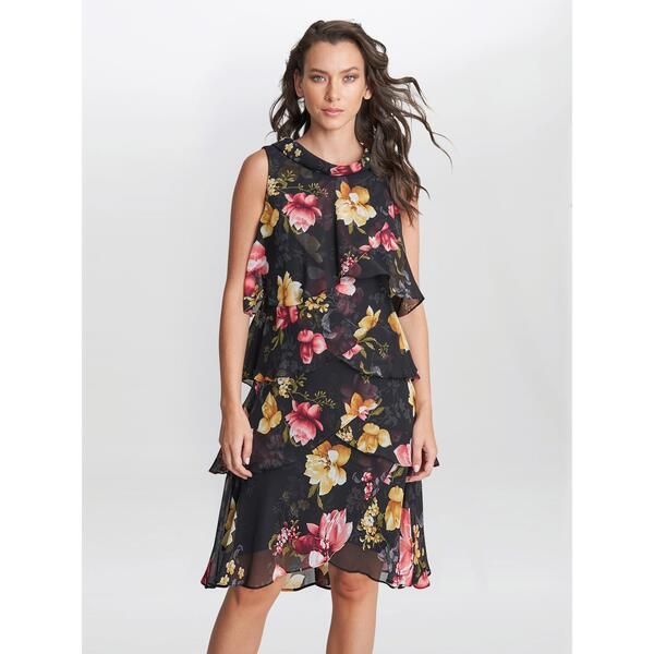 ジーナバッコーニ レディース トップス ワンピース ティアード プリント Gina Bacconi Candy Printieredress Black Multi ブラック 25,056円