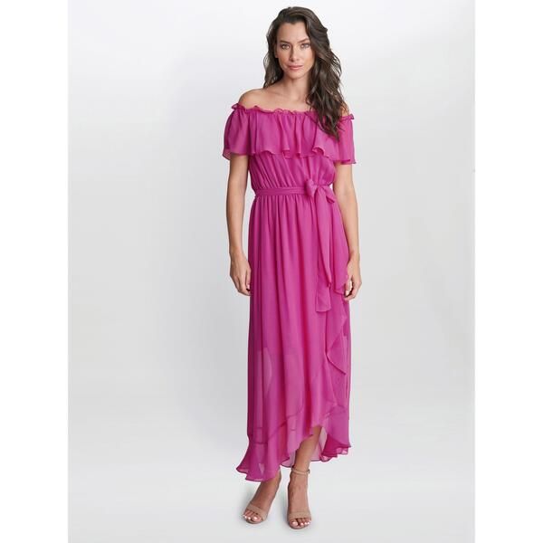 ジーナバッコーニ レディース トップス ワンピース マキシ Gina Bacconi Paisley Off The Shoulder Maxi Dress Azalea