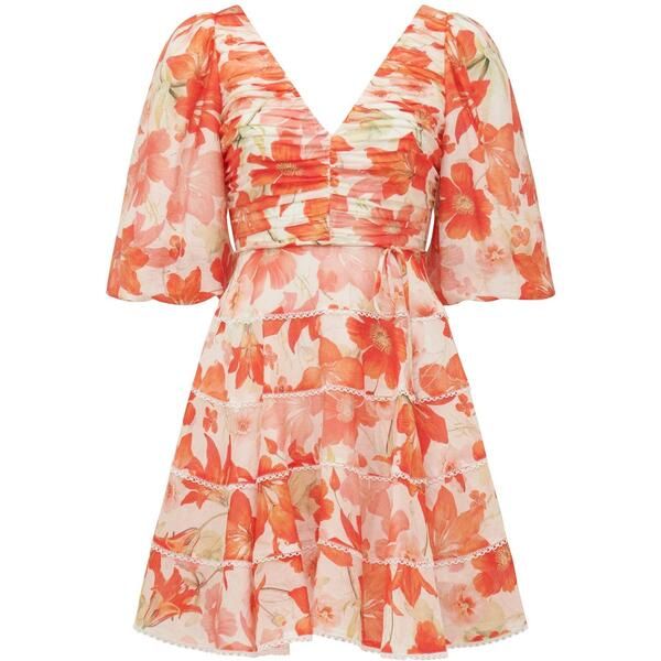フォーエバーニュー レディース トップス ワンピース ティアード フラワー柄 フラワー Forever New Cindy Tie red Floral Skater Dress Red Calida 17,005円