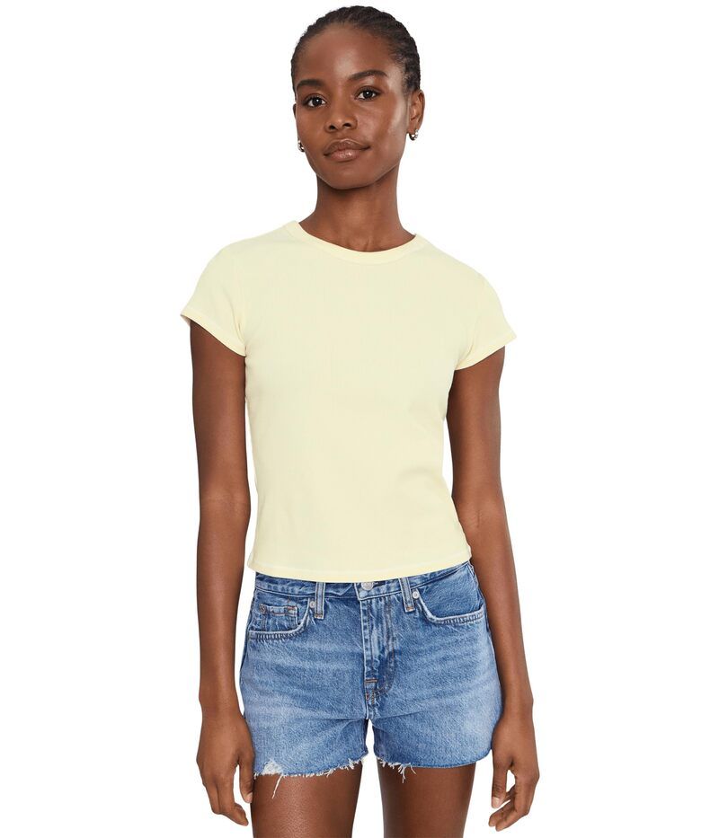 スプレンディット レディース トップス シャツ Splendid Roma Short Sleeve Tee Lemon Drop