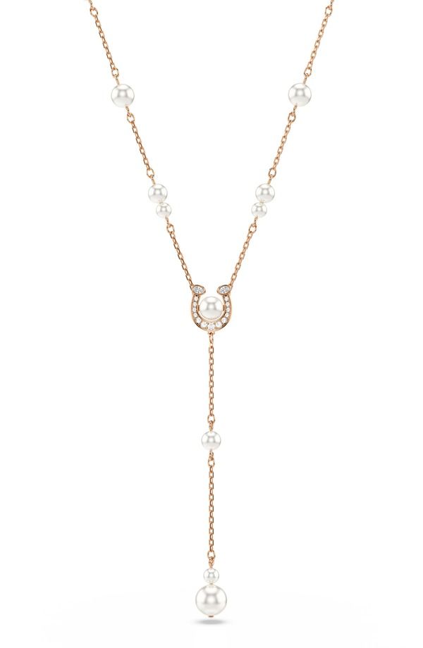 スワロフスキー レディース アクセサリー ネックレス・チョーカー レース Swarovski Symbolica Faux Pearl YNecklace ROSE GOLD ゴールド