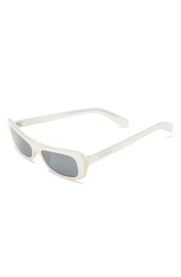 ジャクエムス レディース アクセサリー サングラス・アイウェア キャップ Jacquemus The Capri Rectangular Sunglasses METALLIC PEARL SILVE