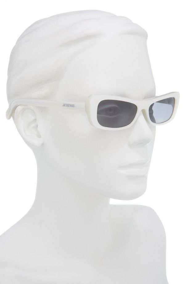 ジャクエムス レディース アクセサリー サングラス・アイウェア キャップ Jacquemus The Capri Rectangular Sunglasses METALLIC PEARL SILVE