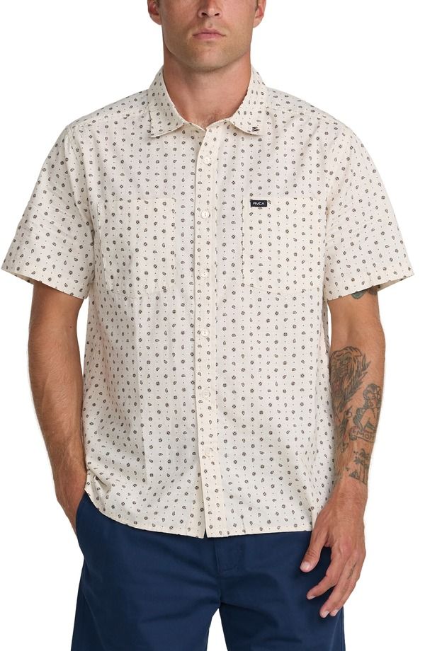 ルーカ メンズ トップス シャツ フラワー柄 フラワー RVCA Breezy Floral Short Sleeve ButtonUp Shirt CERAMIC