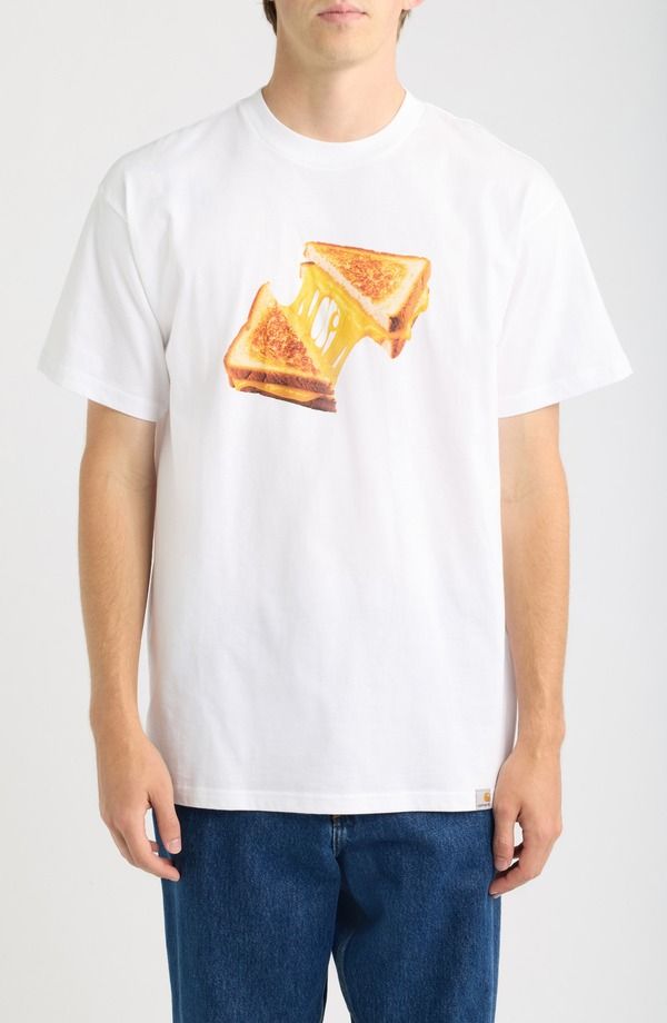 カーハート メンズ トップス Tシャツ グラフィック Carhartt Work In Progress Cheese Toast Graphic TShirt WHITE ホワイト