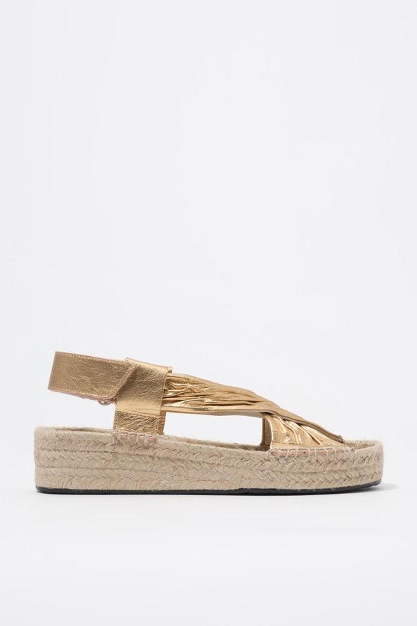 ビンバイローラ レディース シューズ ヒール サンダル レザー Bimba y Lola Leather Jute Wedge Sandal Women GOLD ゴールド