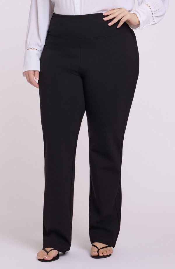 エヌワイディージェイ レディース ボトムス デニムパンツ ストレート プラスサイズ NYDJ SculptHer PullOn Straight Leg Ponte Pants Plus BLACK 17,005円