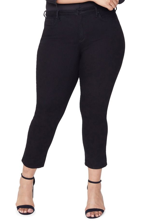 エヌワイディージェイ レディース ボトムス デニムパンツ プラスサイズ ジーンズ NYDJ Sheri Slim Jeans Plus BLACK ブラック