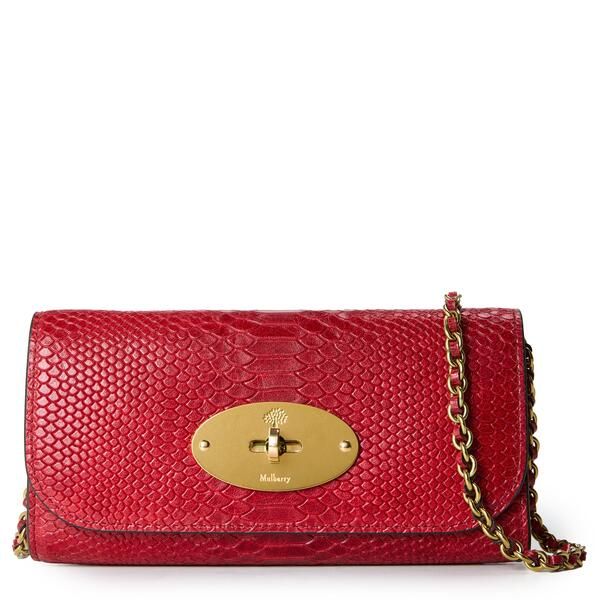 マルベリー レディース アクセサリー 財布 Mulberry Lily Chain Wallet Apple Red レッド