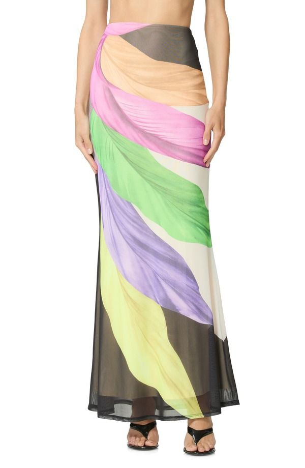 エーエフアールエム レディース ボトムスカート プリント マキシ AFRM Tegan Feather Print Maxi Skirt SUMMER FEATHERS 16,316円