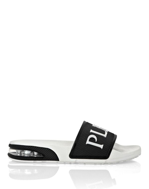 プレイン スポーツ レディース シューズ サンダル PLEIN SPORT Slides Unisex Unisex whiteblack ホワイト 48,480円