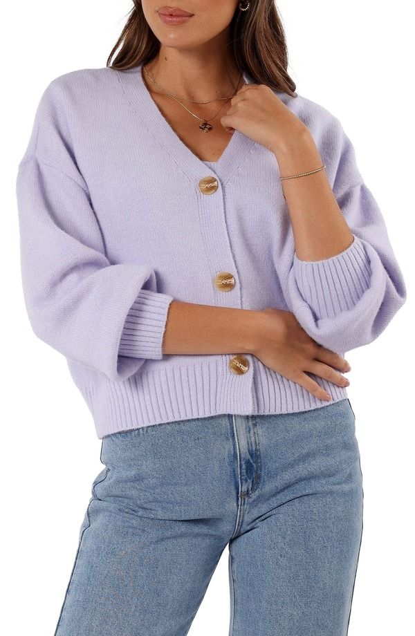 ペタルアンドパップ レディース アウター カーディガン Vネック Petal Pup Isabel VNeck Cardigan LIGHTPASTEL PURPLE パープル