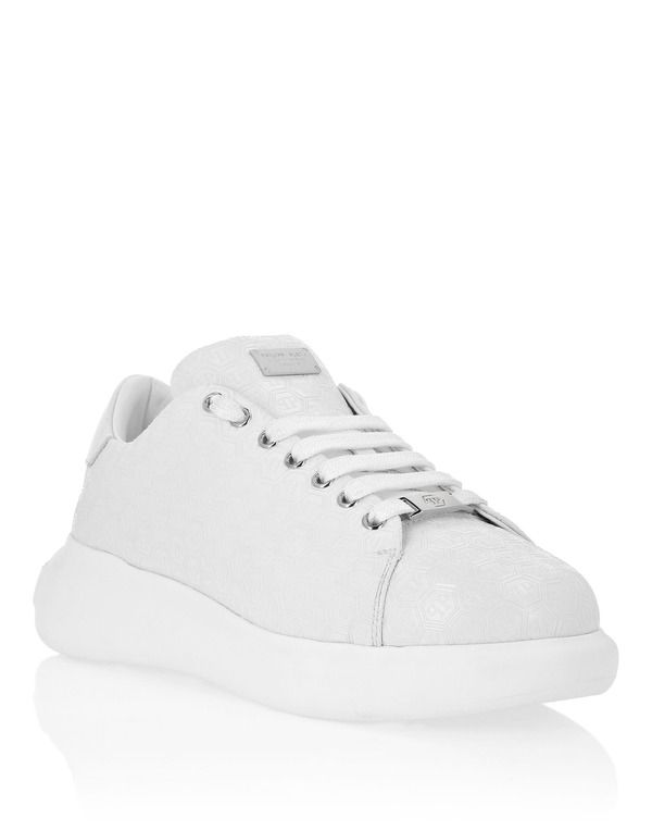 フィリッププレイン レディース シューズ スニーカー レザー PHILIPPLEINappa Leather Low Top Sneakers Monogram Unisex Unisex white