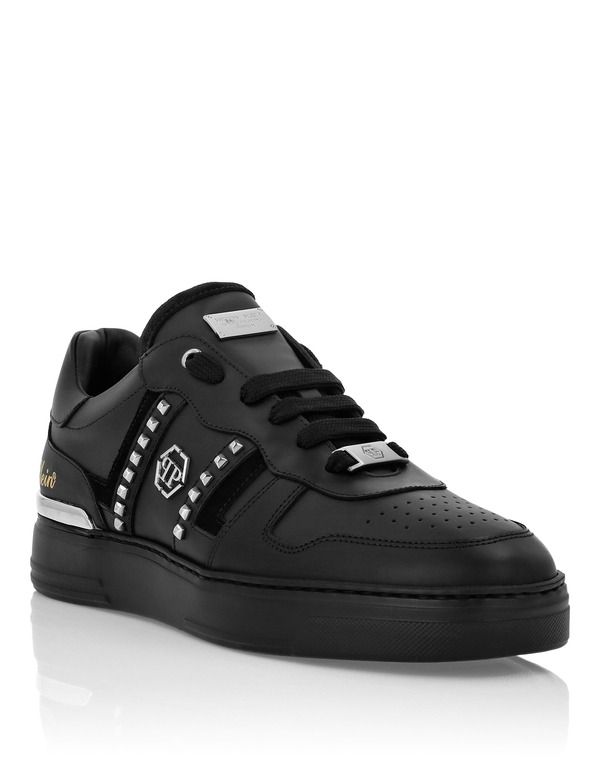 フィリッププレイン レディース シューズ スニーカー PHILIPPLEIN Low Top Sneakers Mix Cut Studs Unisex Unisex blackblack ブラック 49,080円