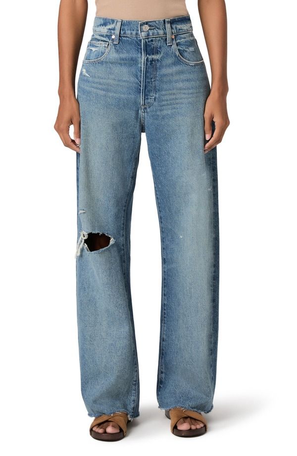 ペイジ レディース ボトムス デニムパンツ ワイドレッグ ジーンズ PAIGE Arellia Skimmer Cove red Button Fly Wide Leg Jeans TERAZZO D