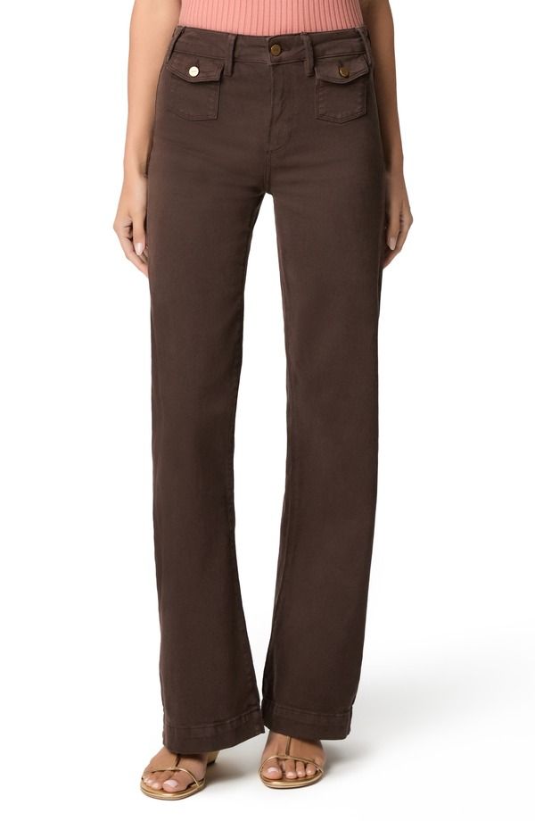 ペイジ レディース ボトムス デニムパンツ ワイドレッグ ジーンズ PAIGE Leenah Patch Pocket Wide Leg Jeans RICHOCOLATE チョコレート 49,080円