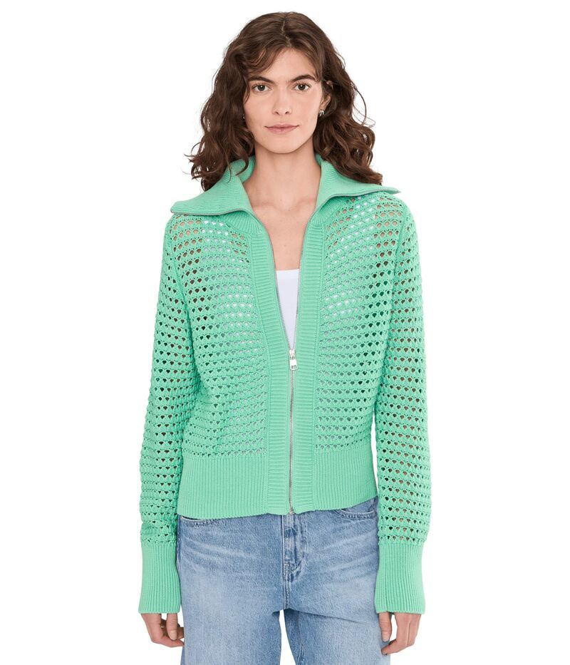 バーレイ レディース アウター ニット・セーター Varley Eloise Full Zip Knit Dusty Jade Green グリーン