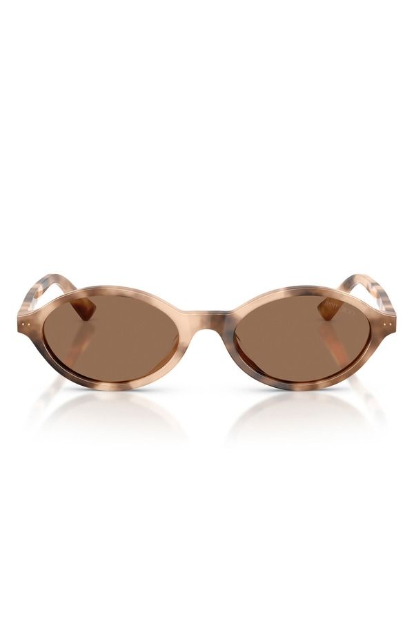 ジミーチュー レディース アクセサリー サングラス・アイウェア Jimmy Choo 51mm Oval Sunglasses CHAI HAVANA DARK BROWN ブラウン