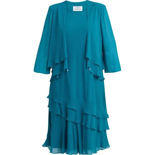ジーナバッコーニ レディース アウター ジャケット・ブルゾン ティアード アシンメトリー Gina Bacconi Lola Jacket And Asymmetric Tieredress Teal 43,680円