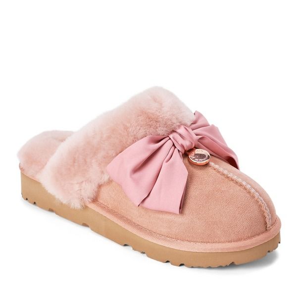 ディアフォームズ レディース シューズ サンダル Dearfoams Fireside Sydney Dream Bow Scuff Slippers Women Dusty Pink ピンク