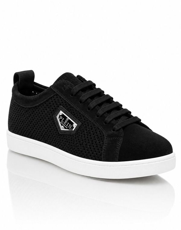 フィリッププレイン メンズ シューズ スニーカー スエード PHILIPPLEIN Perforated Suede LowTop Sneakers Men Men black ブラック 53,880円