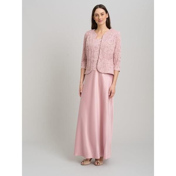 ジーナバッコーニ レディース アウター ジャケット・ブルゾン サテン レース Gina Bacconi Marilou Lace Satin Dress Jacket Blush ブラッシュ