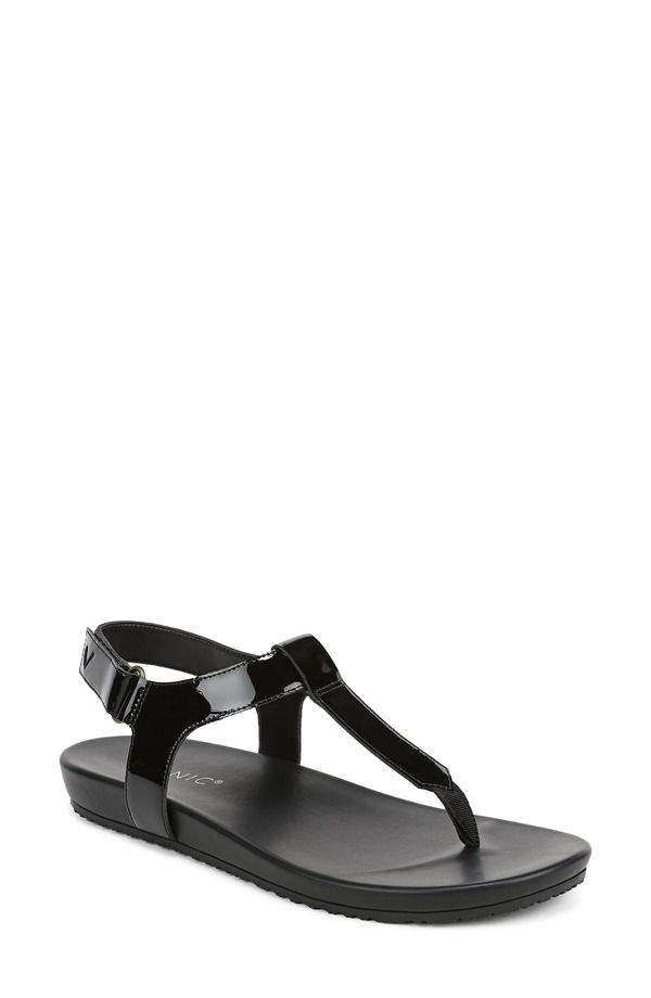 バイオニック レディース シューズ ヒール サンダル Vionic Palisadesandal Women BLACK PATENT ブラック