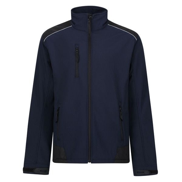 レガッタ メンズ アウター ジャケット・ブルゾン Regatta Sandstom Workwear Softshell Jacket Navy and Black ブラック