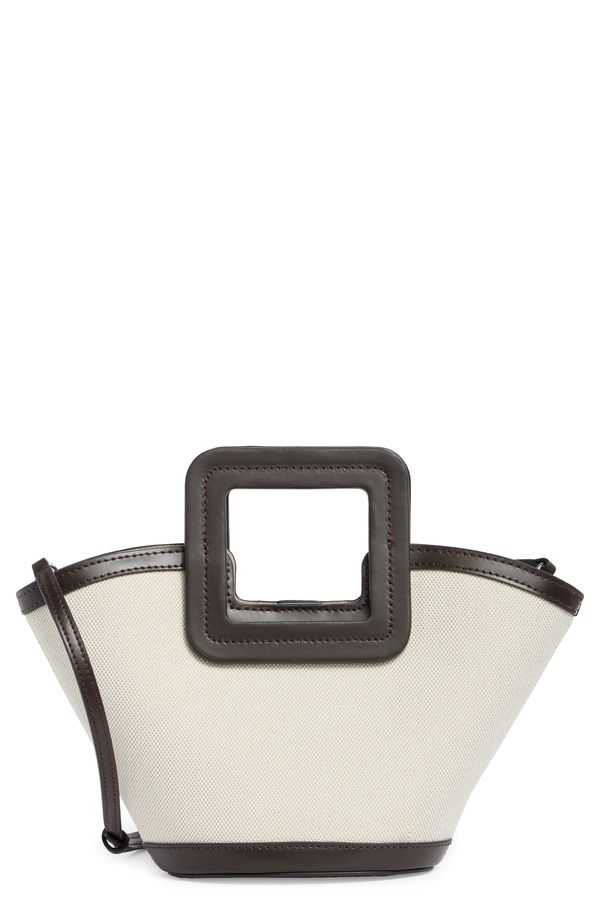 スタウド レディース バッグ ミニ STAUD Mini Shirley Canvas Bucket Bag NATURAL ESPRESSO