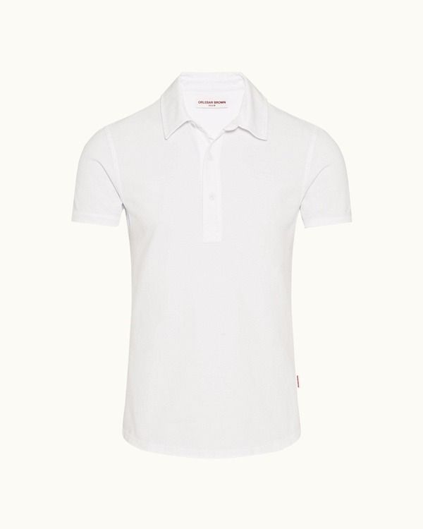 オールバー ブラウン メンズ トップス ポロシャツ Orlebar Brown Sebastian Pique Tailo red Fit Pique Polo Shirt White ホワイト