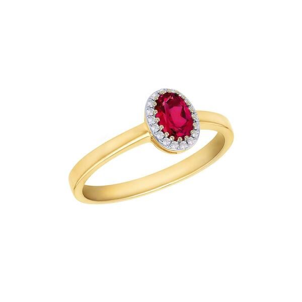 ビー ユー レディース アクセサリー 指輪 Be You 9ct Gold Lab Creatediamonds Oval Ruby Ring Yellow Gold イエロー