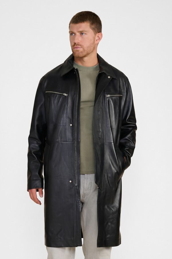 ファーニック UK メンズ アウター ジャケット・ブルゾン コート レザー FURNIQ UK Camden Leather Trench Coat Black ブラック 53,880円