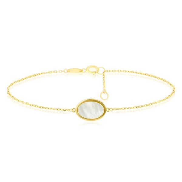 ビー ユー レディース アクセサリー ブレスレット・バングル・アンクレット Be You 9ct Gold Oval Mother of Pearl Bracelet Yellow Gold イエロー 36,920円