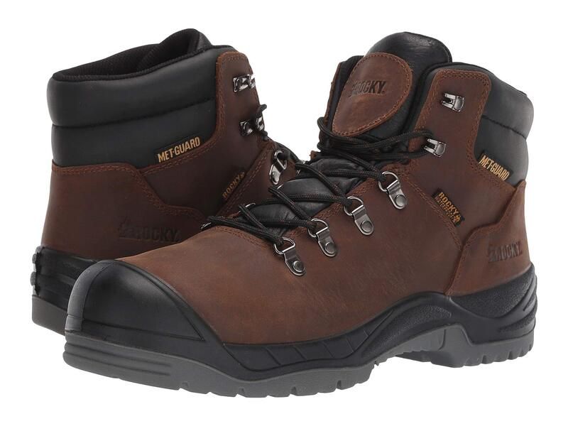 ロッキー メンズ シューズ ブーツ・レインブーツ Rocky 6 Work Smart CompInternal Met Guard Brown ブラウン