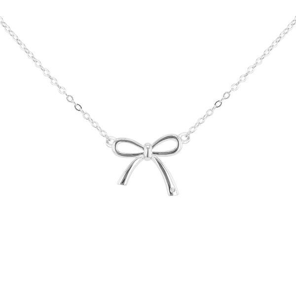 ビー ユー レディース アクセサリー ネックレス・チョーカー レース Be You Sterling Silver Bow Diamond Necklace Sterling Silver シルバー