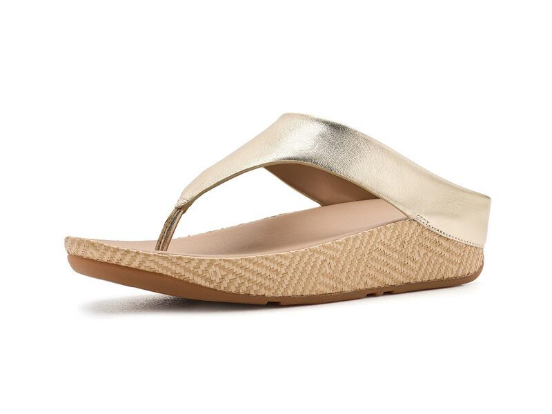 フィットフロップ レディース シューズ サンダル レザー グラフィック FitFlop Lulux Graphicweave Leather Toepost Sandals Platino
